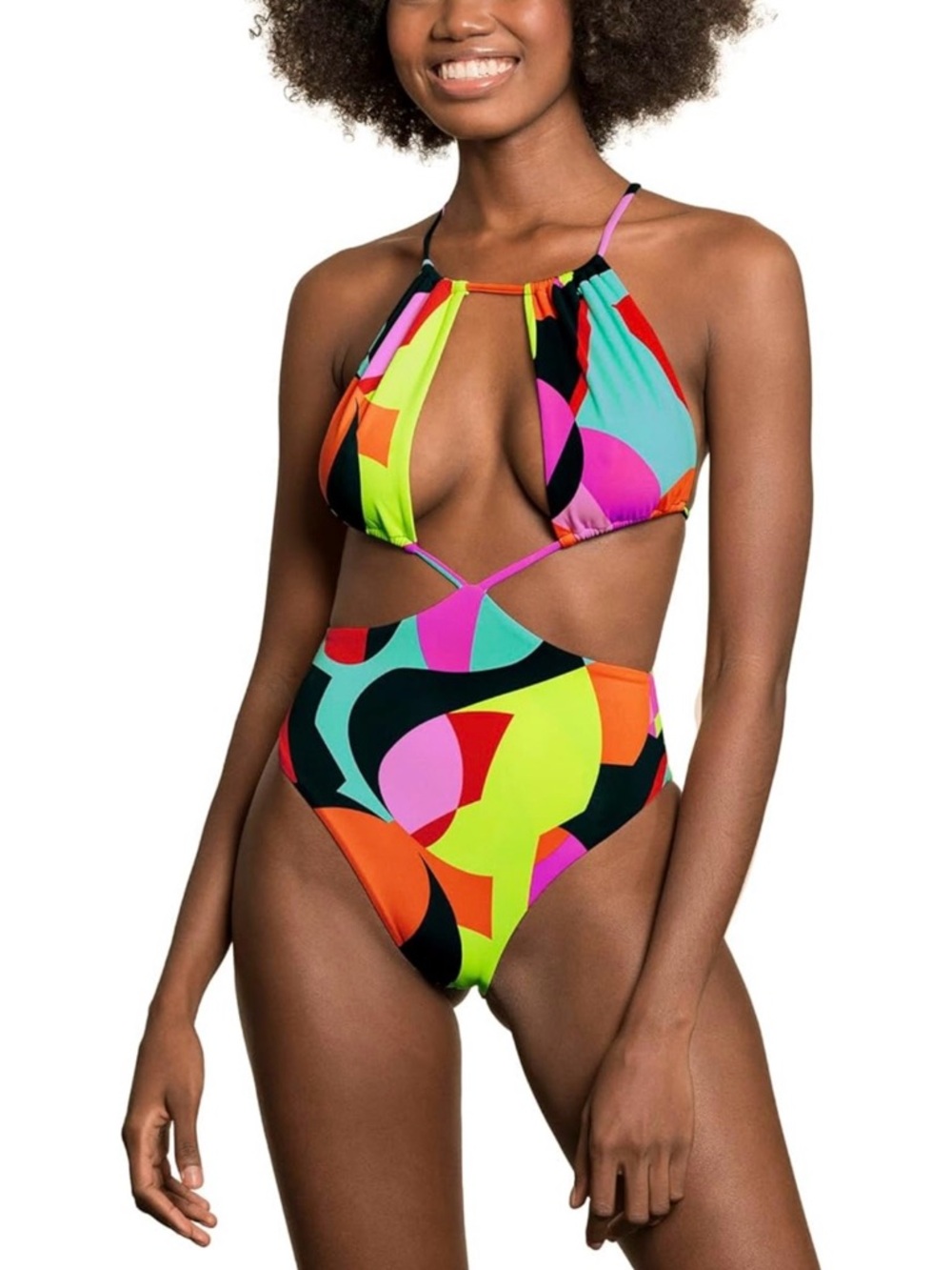 Maaji Multi-Color Cutout One-Piece Swimsuit